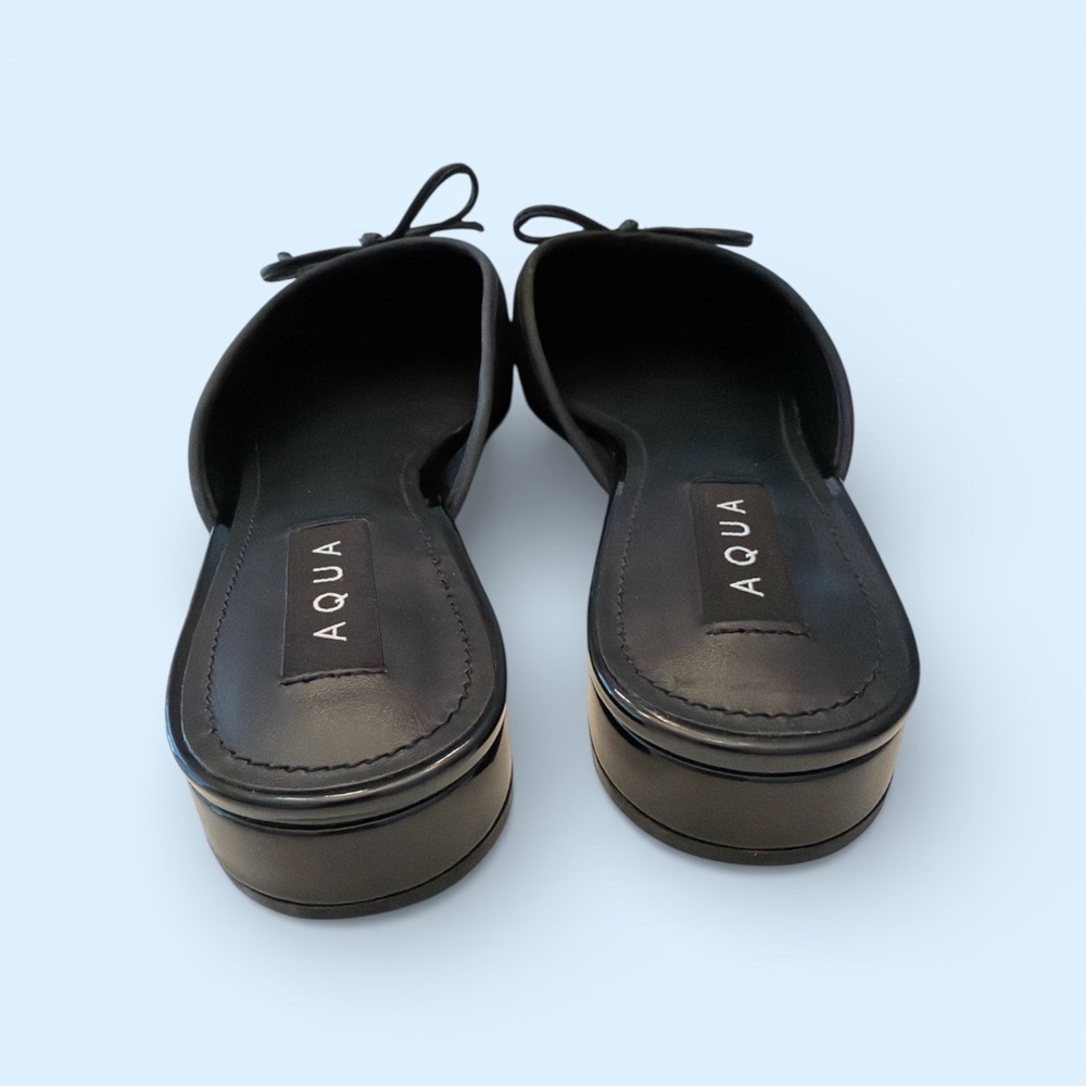 Aqua Glossy Black Loafers - Picture 2 of 5